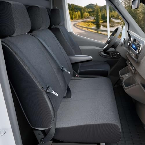 Walser Transporter Sitzbezüge Auto für Mercedes-Benz Viano/Vito, 2 Einzelsitze (Aussparung Armlehne rechts & Links), Auto Sitzbezüge aus Stoff Sitzschoner Auto, Auto Sitzauflagen für Van