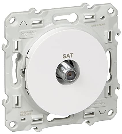 Schneider Electric S520446 Odace Toma TV/SAT tipo F, Blanco