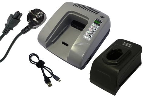 PowerSmart® 7.2-18V Chargeur pour Black & Decker A9251, A9252, A9262, A9267, A9274, A9275, A9276, A9282, A9527, FSB96, PS120, PS120A, PS130, PS130A, PS140, PS140A, PS145 (Gris)