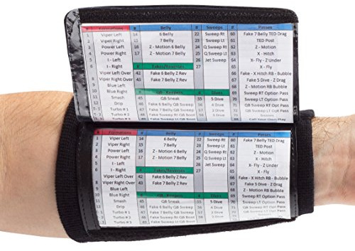WristCoaches Fußball-Spielarmbänder – Quarterback-Ausrüstung für Erwachsene – Armband Playbook – Softball-Armbänder für Schilder – Fußball, Baseball und Fängerarmband – QB Play Card Handgelenkband
