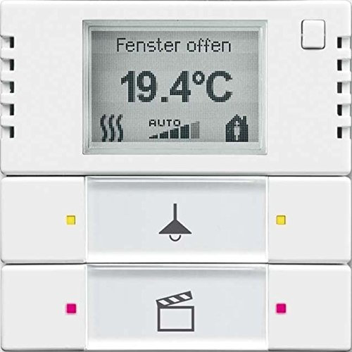 Busch-Jaeger Bedienelement 2/4-fach 6128/28-84 m.RTR,studioweiß Busch-Installationsbus KNX Bussystem-Raumtemperaturregler 4011395213735