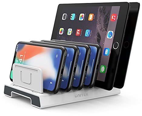 UNITEK Multi Device Stand, Adjustable Device Organizer Stand Holder Compatible for iPhone, iPad, Kindle, Fire Tablet, Samsung Galaxy, Google Nexus, Pixel, All Electronic Devices-No Charging Port