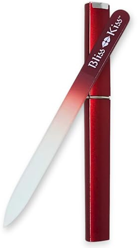 Bliss Kiss Simply Crystal Nail File - Large - Czech Glass - with case and Sleeve
