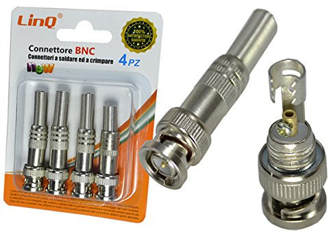 BNC maschio connettori a vite per Cavo Video Sorveglianza CCTV fotocamera ueberwachungskamerakabel LINQ BNC A4 BNC Coax RCA maschio femmina 4 pezzi
