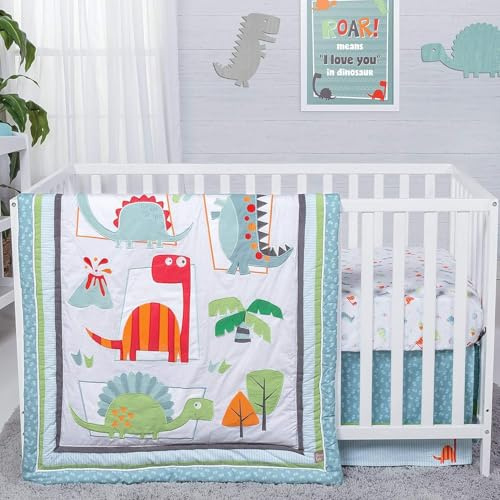 Trend Lab Dinosaurier Roar 3 Stück Bettwäsche Set für Wiege, Multi