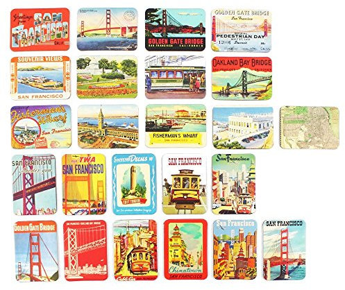San Francisco Souvenirs Kühlschrankmagnete, Set mit 24 magnetischen Kühlschrankmagneten, Heimdekoration, Zubehör, Kunst, Handwerk
