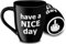 Decodyne - Taza de café con una mano haciendo una peineta en la parte inferior, con el texto en inglés «Have a nice day», de 414 ml