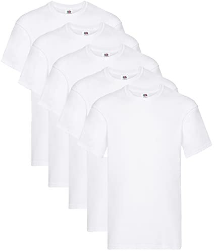 Fruit of the Loom Men's Original T. T Shirt, White, XL UK