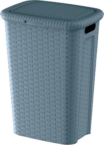 M-Home | Wäschekorb | Polypropylen | Sky Blau | 43,8 x 32,5 x 59,5 cm / 53 L | Laundry Hamper | PLS6046-172