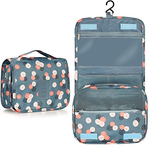 Travel Toiletry Bag,Travel Hanging Toiletry Wash Bag,Makeup Cosmetic Organizer for Women Waterproof,Portable Comestic Organiser (Blue)