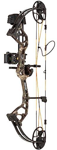 Bear Archery Royale RTH Compound Bow, Ready-to-Hunt Package, Right Handed Archers, 27 Bow, Adjustable Draw Weight 5-50lbs, Adjustable Draw Length 12-27, True Timber Strata