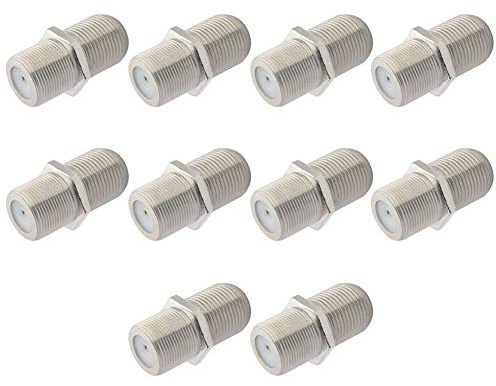 Boobrie TV Aerial Extension Adapter F-Type Female to Female Connector RG6 Satellite Cable Connector TV Coupler Joiner Gender Changer F Plug Adapter Antenna TV Cable Pack of 10