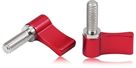 SPEEDWOX Verstellbare Schraube M6, 17 mm, Aluminiumlegierung, Drehknopf, Daumenhebel mit einzelnem Flügel, für Kamera, 2 Stück
