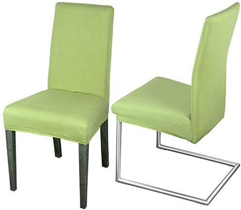 Staboos Stuhlhussen 2er Set - Hochwertige und elastische Stuhlhussen für Swingstühle - Pflegeleichte Stuhlbezüge & Hussen für Stühle - Perfekter Stuhlbezug 2er Set - ÖKO TEX Zertifiziert - Hellgruen