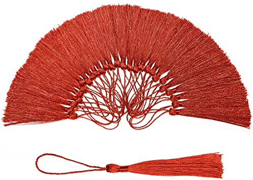 YMJD 100 Pz Nappa Segnalibro 13cm Rosso per Decorazioni, Filo di Seta per Creazione Gioielli, Segnalibri, Souvenir, Accessori Artigianali Fai Da Te