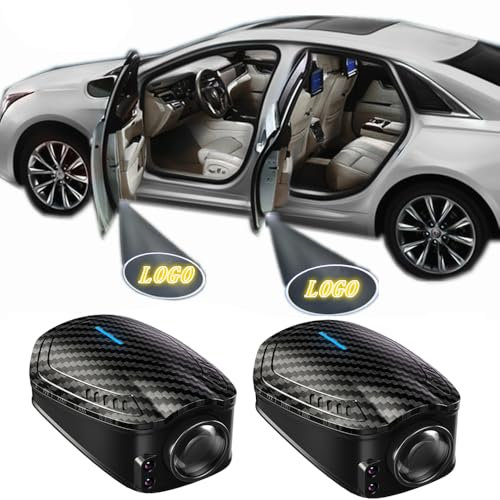 NewL 2x Custom Logo Wireless Projector Car Door Step Courtesy Welcome Lights Puddle Ghost Shadow LED Lights - Accept Custom Logo (custom logo - rechargeable)
