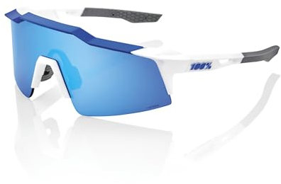 100% GAFAS Speedraft SL - Matt Weiß/Metallic Blau - Hiper Blue Multilayer Mirror Linsen