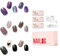 NAILOG Semi Cured Gel Nail Strip Kit (Including 60Pcs Nail Stickers, 1 UV Lamp and 2 Nail Files) Long Lasting Gel Nail Wraps Gift Kit. Made to Love Set | Aurora, Purple, Gray, Black, Made to love