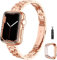 chuangshiji Armband Kompatibel mit Apple Watch 38mm 40mm 41 mm Einstellbar Metall Ersatz für iWatch 9 8 7 6 5 4 3 2 1 SE Series, Edelstahl Armband für Apple Watch Band Apfelband Damen, Roségold