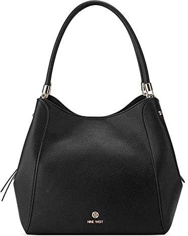NINE WEST Damen Etta Jet Set Handtasche, Umhängetasche, Satche, Tragetasche, Geldbörse, Schwarz