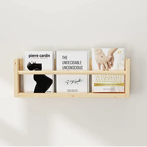 ROYUMI Zeitungsständer Zeitschriftenregalhalter aus Holz, Buchpräsentationsständer An Der Wand Montiert, Dekorative Buchaufbewahrungskörbe, Prospekthalter für Wartezimmer (Size : 80cm (31 1/2))