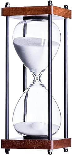 Sablier, sablier, 30 minutes en bois, grand sablier, décoration de sablier noir, bureau, chambre à coucher, vacances, horloge de sable (Color : Wit, Size : 30 min ( Color : Bianco , Size : 30 minutes