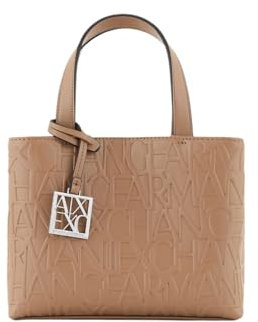 Armani Exchange Kleine Einkaufstasche mit durchgehendem Logo, Dark Pisco, Einheitsgröße, Kleine Einkaufstasche mit durchgehendem Logo