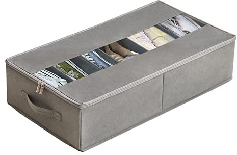 Schuhaufbewahrung Unter Dem Bett 60*33*14cm, Schuh-Regal FüR Unter Das Bett, Faltbare Aufbewahrungsbox, Unterbettkommode FüR Schuhe Schuhe Aufbewahrung, Schuh-Regal FüR Unter Das Bett, Grau