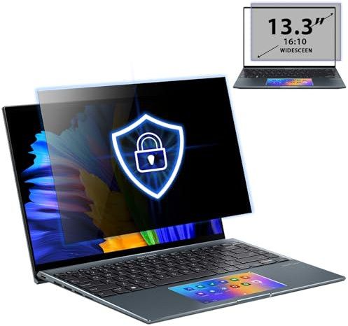 PYS Laptop Blickschutzfolie 13,3 Zoll Anti Spy Blaulicht Blendfrei Sichtschutz Folie 16:10 Abnehmbarer Displayfilter Sichtschutzfilter Kompatibel mit Lenovo SGIN HP Dell Acer Samsung Asus Toshiba