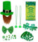 mumisuto Hut Leprechaun, Grüner Kobold, 12-teiliges St. Patrick's Day-Geschenkset, Zylinder St. Patricks Day, Zylinder Hut Grün, Kopfbedeckung, Accessoire, Glücksbringer, Mottoparty