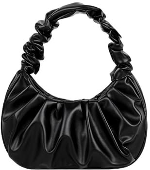 HSAJS Borsa Donna a Spalla Borsetta a Mano Pieghe Pelle PU Elegante Tote Shopper Bag Vintage per Ragazza