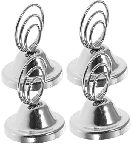 Warmhm 4 Stück Notizordner Memohalter Visitenkartenhalter Tischnummer Steht Memo-Clip-halterständer Menü-memo-Clips Halter Für Fotoclips Tischmenü-Clips Fotohalter Mini Metall Etikett