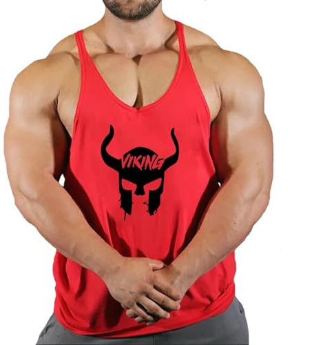 Canottiera Da Allenamento For Palestra Da Uomo Canottiera In Cotone Palestra Bodybuilding Fitness Senza Maniche Maglietta Muscolare Camicetta Top Sportivo Canottiera ( Color : Viking 3 , Size : XL )
