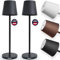 charlique® LED Tischlampe kabellos (Doppelpack) - Dinner Light schwarz 38 cm - Akku Tischleuchte mit USB, aufladbar, warmes Licht, indoor & outdoor geeignet
