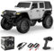RACENT Voiture Télécommandée Camion Tout-Terrain, Camion Pick-up 4WD Étanche Jouet RC pour Tous Terrains, Véhicules 2.4GHz pour Garçons et Filles (Blanc)
