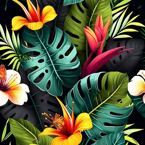 EOBROMD 5D Diamant Painting Bilder Erwachsene Blumen, Diamond Painting Monstera Deliciosa, DIY Diamond Painting Bilder Diamant Malerei Pflanzen Set für Wanddekoration 30x30 cm