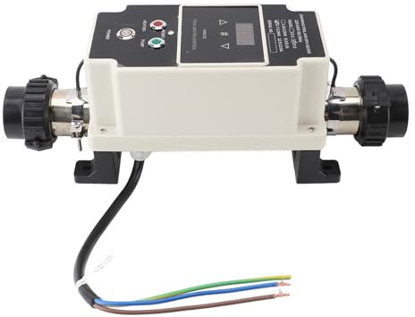 HEEPDD Calentador Piscina 2,7 a 3,3 KW Termostato del Calentador Agua Calentador Agua Eléctrico Acero Inoxidable Piscina Termostato Bañera Hidromasaje con Pantalla Digital Bañera