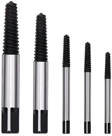5-teilig Spiral Screw Extractor, Schraubenausdreher Set Profi, Linksausdreher Set, Kaputte Schrauben Rausdrehen, Schrauben Ausdreher Set, Schraubenlöser Ausbohrwerkzeug, Schraubenentferner,Linksbohrer