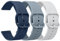 Oumida 3 Pièces 20mm 22mm Bracelet de montre en silicone, Colorée Sport Silicone Souple Bracelet en Dégagement Rapide avec boucle pour Femme Homme, 22mm(Bleu marine+Bleu gris+Gris)