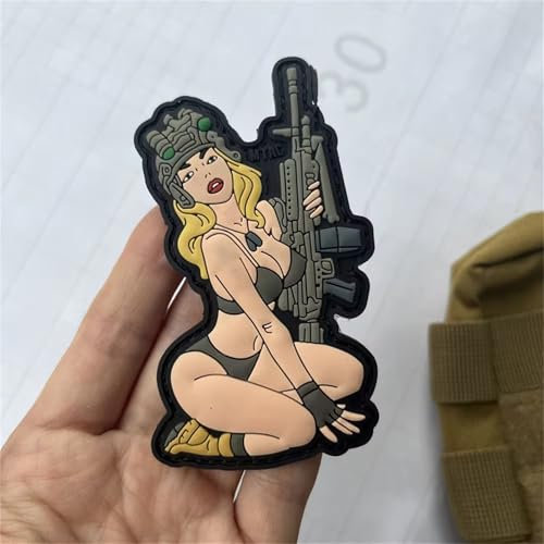 PVC Sexy Schönheit Patch 3D Rubber Aufnäher Klett Patches Military Taktischer Abzeichen Hook Patch für Uniform, Rucksäcke, taktische Westen, Militäruniformen