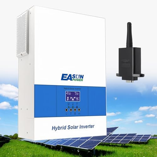 6200W Onduleur Hybride Solaire, 48V CC à 230V CA Onduleur Solaire à Onde Sinusoïdale Pure, Fonctionne Sans Batterie, Fonction Parallèle, avec Chargeur Solaire MPPT 120A, pour Batteries 48V