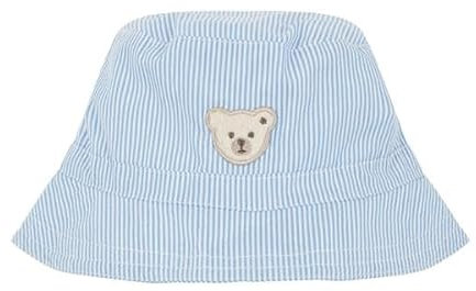 Steiff Hut EU Größe 49 Chambray Blue, Kinderhut für den Frühling Sommer, Sonnenhut, Sommer mützen für Jungen und Mädchen, Fischerhut