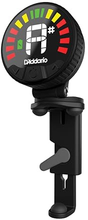 D'Addario Nexxus 360 Rechargeable Viola Tuner - Clip On Tuner for Viola - Auto Powers Off - Adjustable Full Color LED Screen