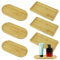 VicBou 6 Stück Bambus Tablett, Ovale Holztabletts Kleines Rundes Bambustablett Serviertablett Rechteckige Untersetzer Tablett Servierplatte Bambus für Untersetzer Tee Kaffee Kuchen