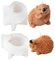 Xidmold 2 Stück Igel Kerzenform Silikon, Kerzen Silikonform Tiere, 3D Igel Silikonform für Fondant, Schokolade, Epoxidharz, Sojawachs Kerzen, Seife, Gips, Handwerk (A)