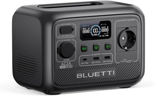 BLUETTI AC2A Générateur Électrique Portable, Batterie LiFePO4 204Wh avec 1 Sortie CA 300W (600W Pic), Recharge 0-80% en 30 Min, Le Produit n'a pas été Utilisé