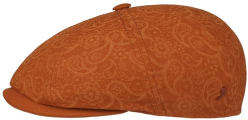 Alfonso D’Este Shelby Orange Flatcap Schirmmütze Schiebermütze Herren - Made in Italy mit Schirm Frühling-Sommer Sommer