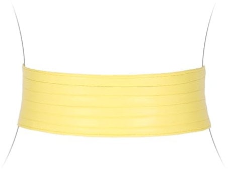 VONMELLI Breiter Gürtel Damen, Elastischer Taillengürtel Damen für Kleider Vintage Mode Dehnbarer Korsett-Gürtel für Halloween-Kostüme Passend für Taillenumfang 66-107cm Gelb 34-38