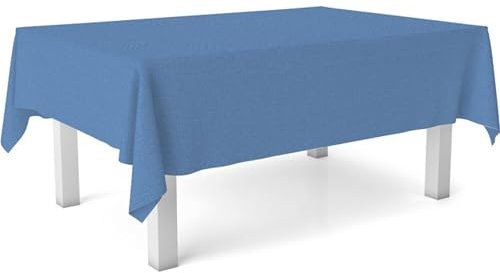 ECOMMERC3 Fleckabweisende Tischdecke für rechteckigen Tisch, Größe 200x140 cm | Schmutzabweisende Tischdecke, extra weich und wasserdicht, BLAU