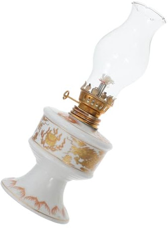 HOMOCONO Vintage Keramik Petroleumlampe Retro Oellaterne Für Innenbereich Antike Heimdekoration Notbeleuchtungslaterne